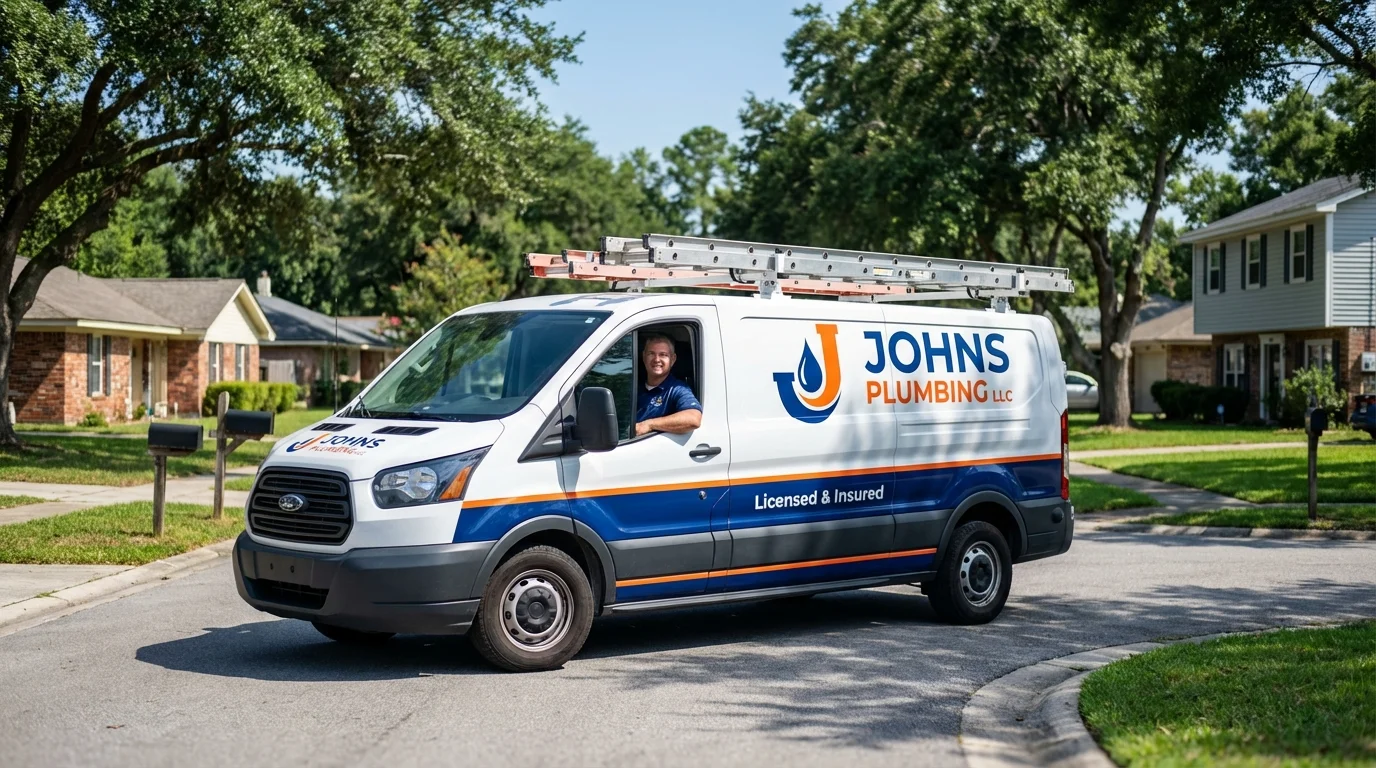 Johns Plumbing LLC service van in Montclair, NJ